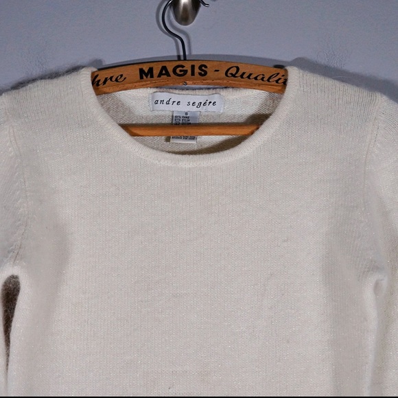 Vintage 90's white sparkly fitted sweater - Picture 3 of 4